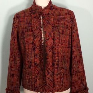 Coldwater Creek Burnt Red Tweed Blazer w/Pockets
